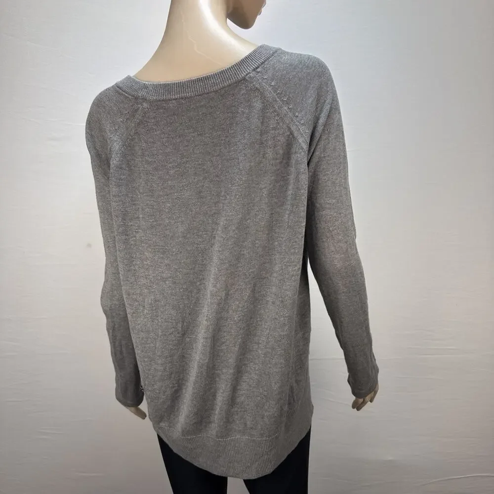 Lululemon Post Savasana Pullover Size 12 Heathered Medium Grey‎ Long Sleeve